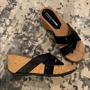 Donald J. Pliner black and cork sandals